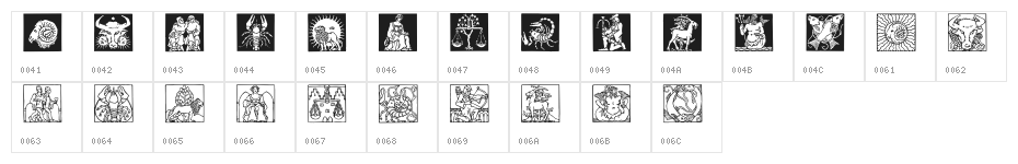 Zodiac03 Character Map