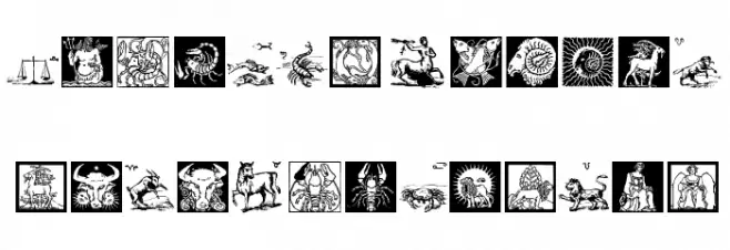 ZodiacsSignStars フォント 大文字