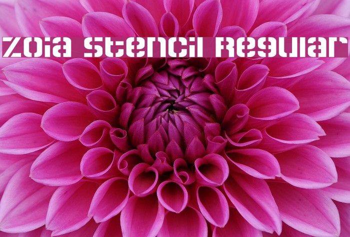 Zoia Stencil Regular Font examples