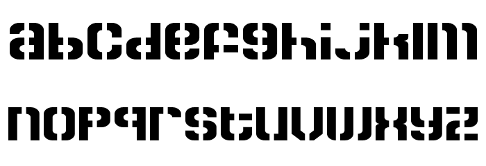 Zoia Stencil Regular Font LOWERCASE