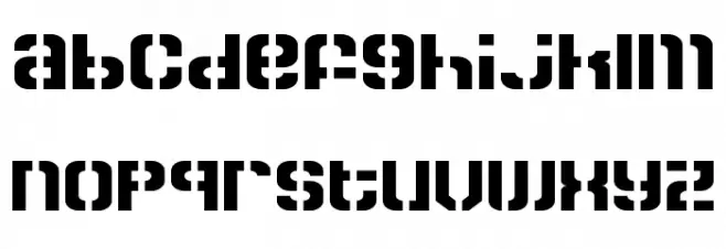 Zoia Stencil Regular Caratteri MINUSCOLO