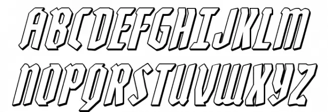 Zollern 3D Italic 字体 大写