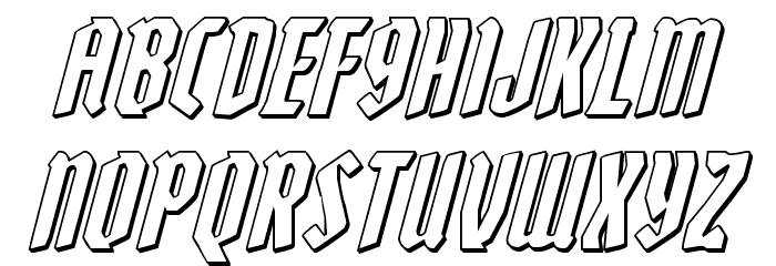 Zollern 3D Italic Font LOWERCASE