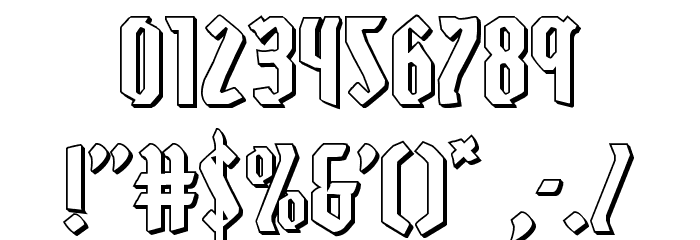 Zollern 3D Regular Font OTHER CHARS
