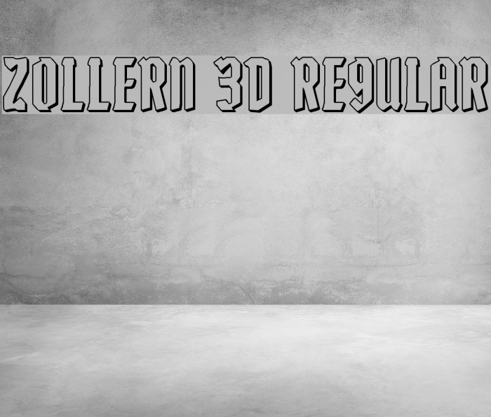 Zollern 3D Regular Font examples