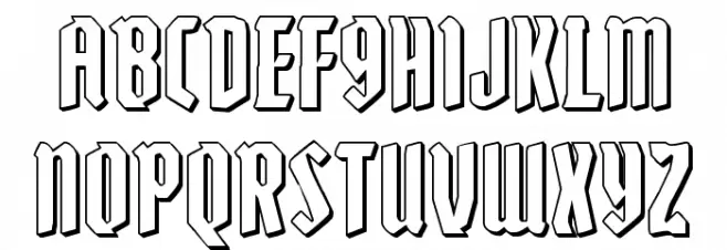 Zollern 3D Regular Font LOWERCASE