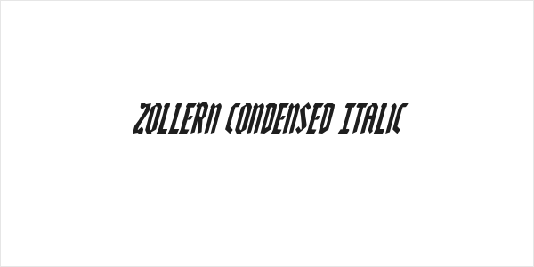 Zollern Condensed Italic Logo