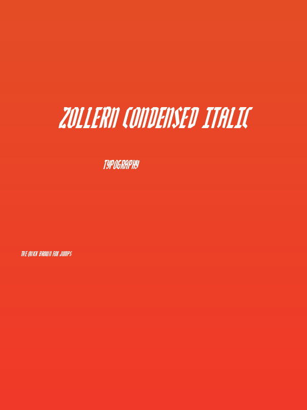 Zollern Condensed Italic Poster