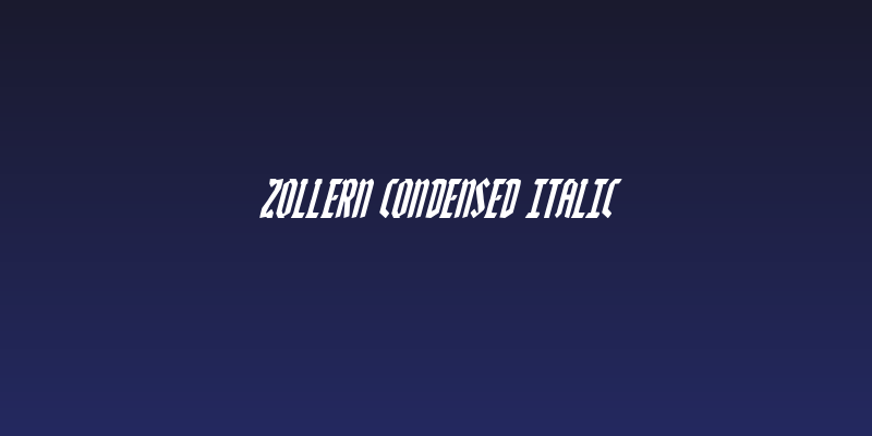 Zollern Condensed Italic Social Header