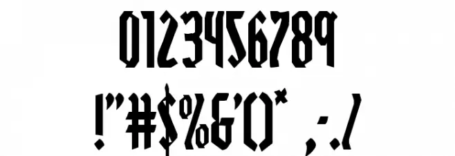 Zollern Condensed Font OTHER CHARS