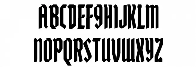 Zollern Condensed Font LOWERCASE