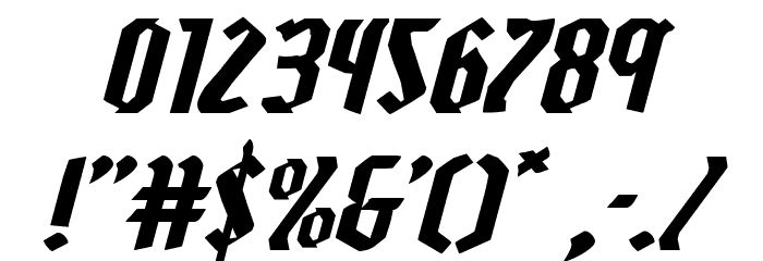Zollern Expanded Italic Font OTHER CHARS