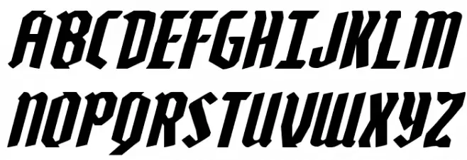 Zollern Expanded Italic Шрифта ВЕРХНИЙ