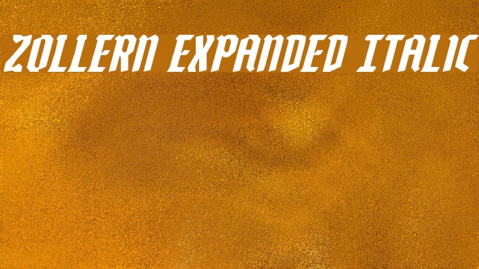 Zollern Expanded Italic Font examples
