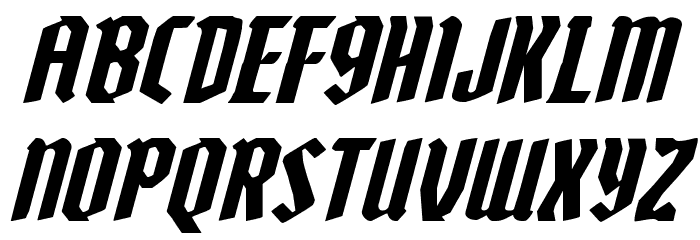 Zollern Expanded Italic Font LOWERCASE
