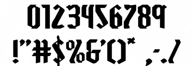 Zollern Expanded Font OTHER CHARS