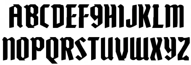 Zollern Expanded Font LOWERCASE