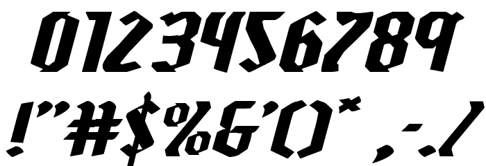 Zollern Extra-Expanded Italic Font OTHER CHARS