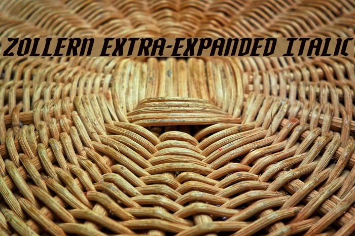 Zollern Extra-Expanded Italic Font examples