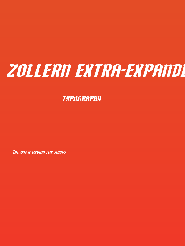 Zollern Extra-Expanded Italic Poster