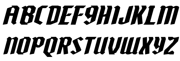 Zollern Extra-Expanded Italic Font LOWERCASE