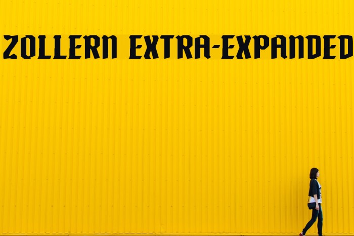 Zollern Extra-Expanded Font examples