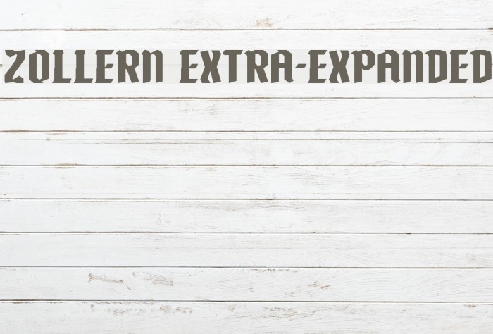 Zollern Extra-Expanded Font examples