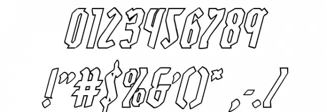 Zollern Outline Italic Font OTHER CHARS