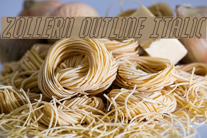 Zollern Outline Italic Font examples