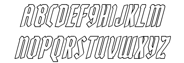 Zollern Outline Italic Font LOWERCASE