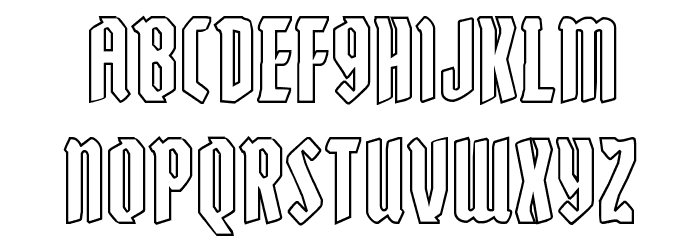Zollern Outline Regular Font LOWERCASE