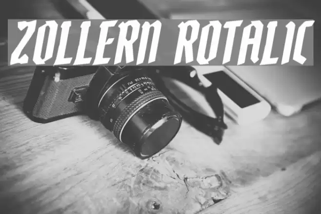 Zollern Rotalic Font examples