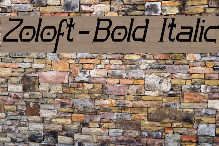 Zoloft-Bold Italic Font examples