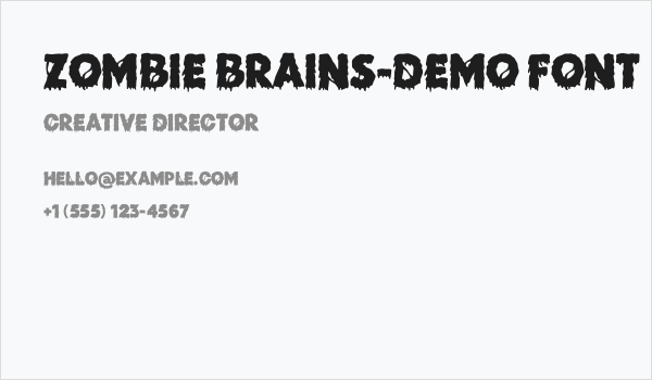 Zombie Brains-DEMO FONT Business Card