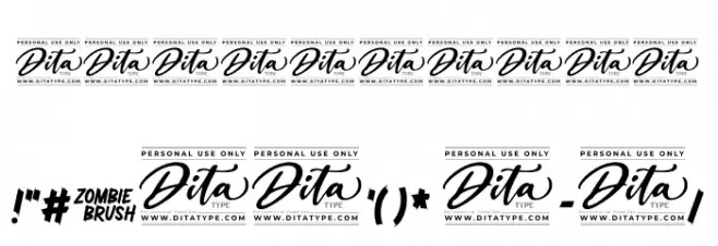 Zombie Brush Personal Use Font OTHER CHARS