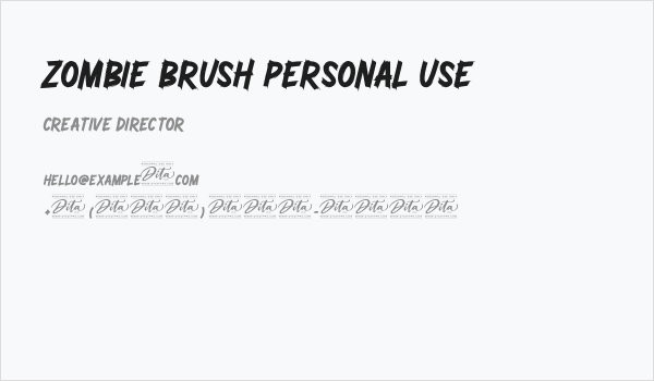 Zombie Brush Personal Use Business Card