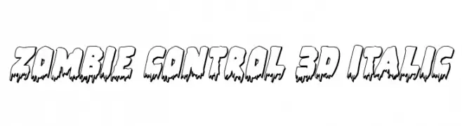 Zombie Control 3D Italic  les polices de caractères gratuit tlcharger