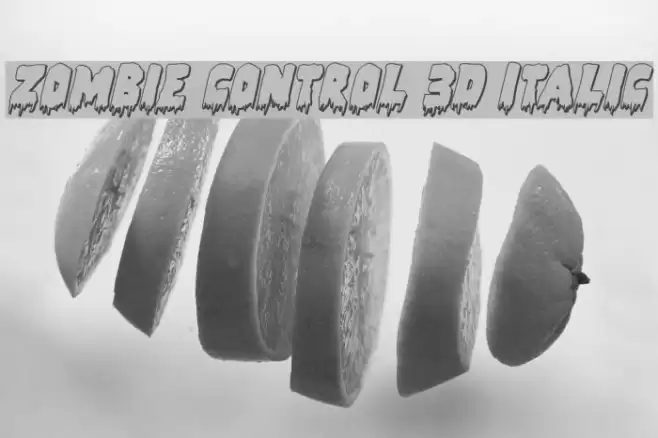 Zombie Control 3D Italic Font examples