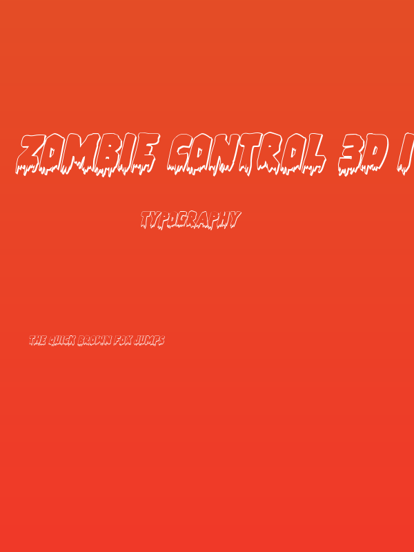 Zombie Control 3D Italic Poster