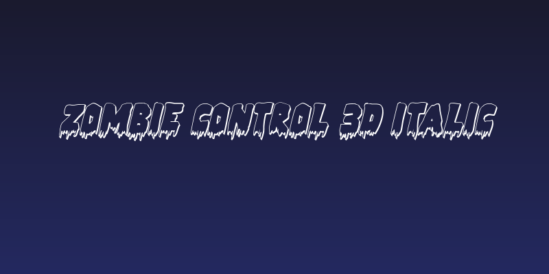 Zombie Control 3D Italic Social Header