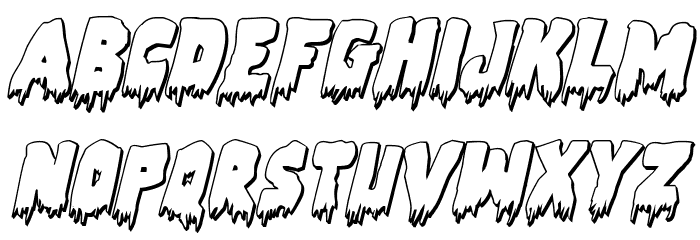 Zombie Control 3D Italic Font LOWERCASE
