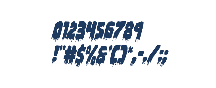 Zombie Control Condensed Italic Other Characters