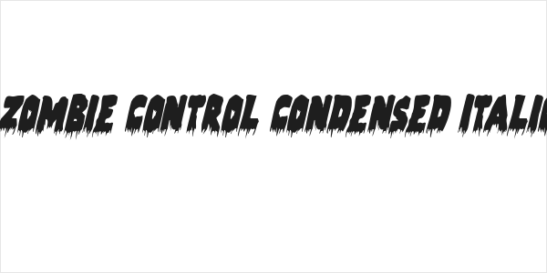 Zombie Control Condensed Italic Logo