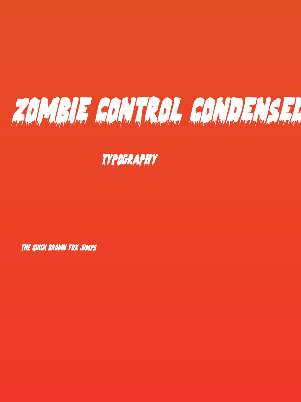 Zombie Control Condensed Italic Poster