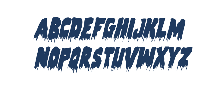 Zombie Control Condensed Italic Lowercase