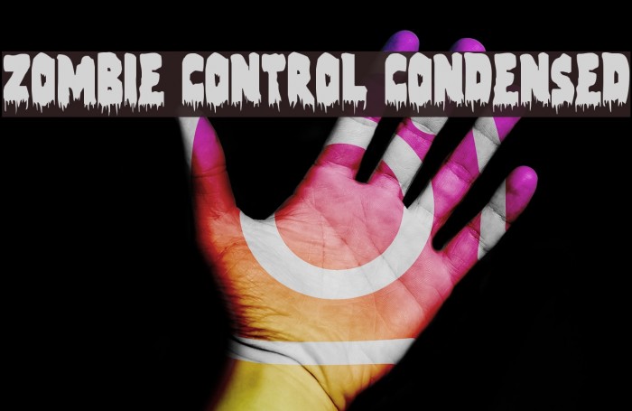 Zombie Control Condensed Font examples