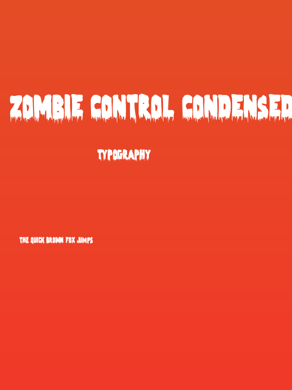 Zombie Control Condensed Poster
