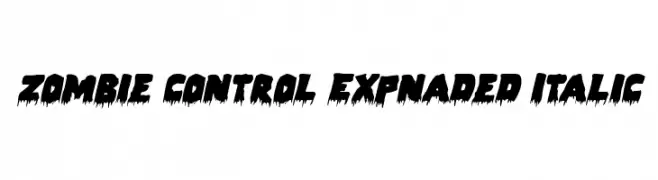 Zombie Control Expnaded Italic  Frei Schriftart Herunterladen