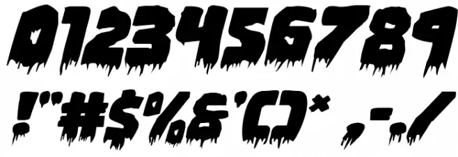 Zombie Control Expnaded Italic Font OTHER CHARS