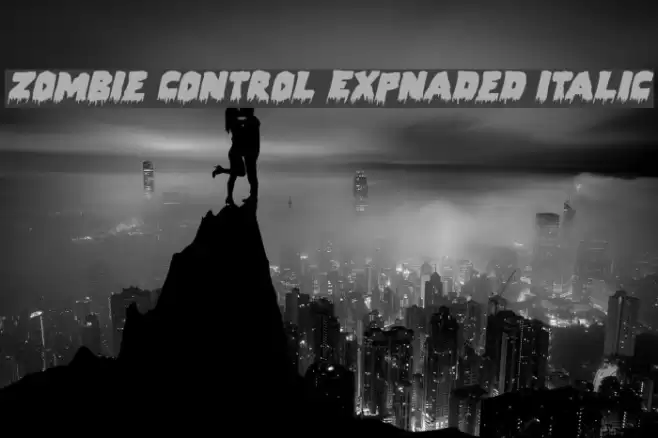 Zombie Control Expnaded Italic Font examples